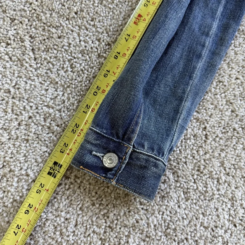 Abercrombie & Fitch Jacket Womens Small Blue Denim Jean Button Front Pockets